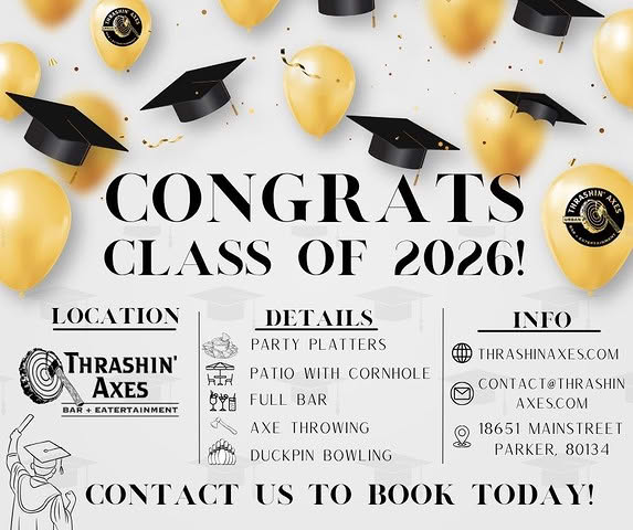 host your graduation party at Thrashin Axes